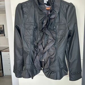 Moving Sell Instyle 11 Apricot-Ruffle PoLeather Waist Jacket